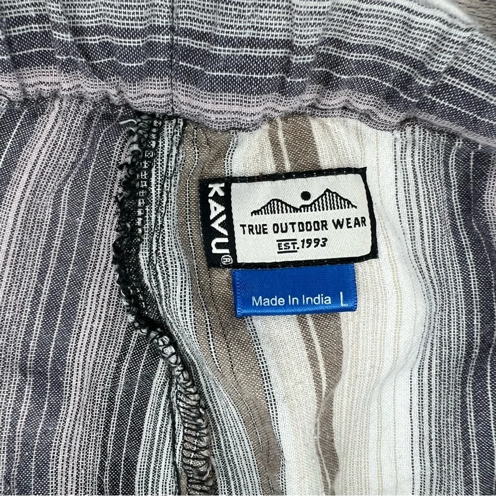 Kavu Tiba Multi Color Striped Ankle Roll Pants Organic Cotton Size Large - Picture 7 of 12